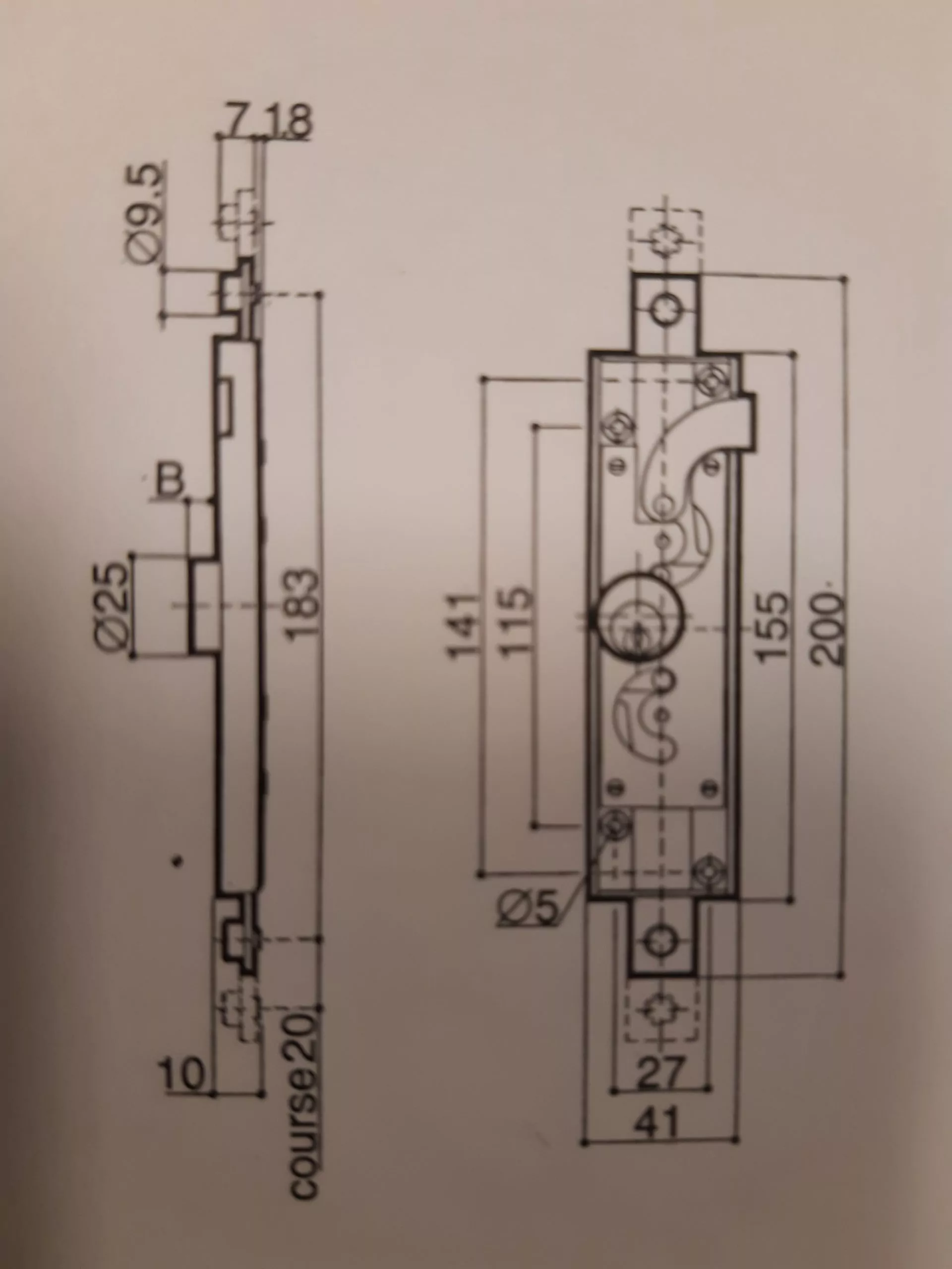 Serrure de volet 3 points – Cylindre rond 25 mm CIB – Image 2